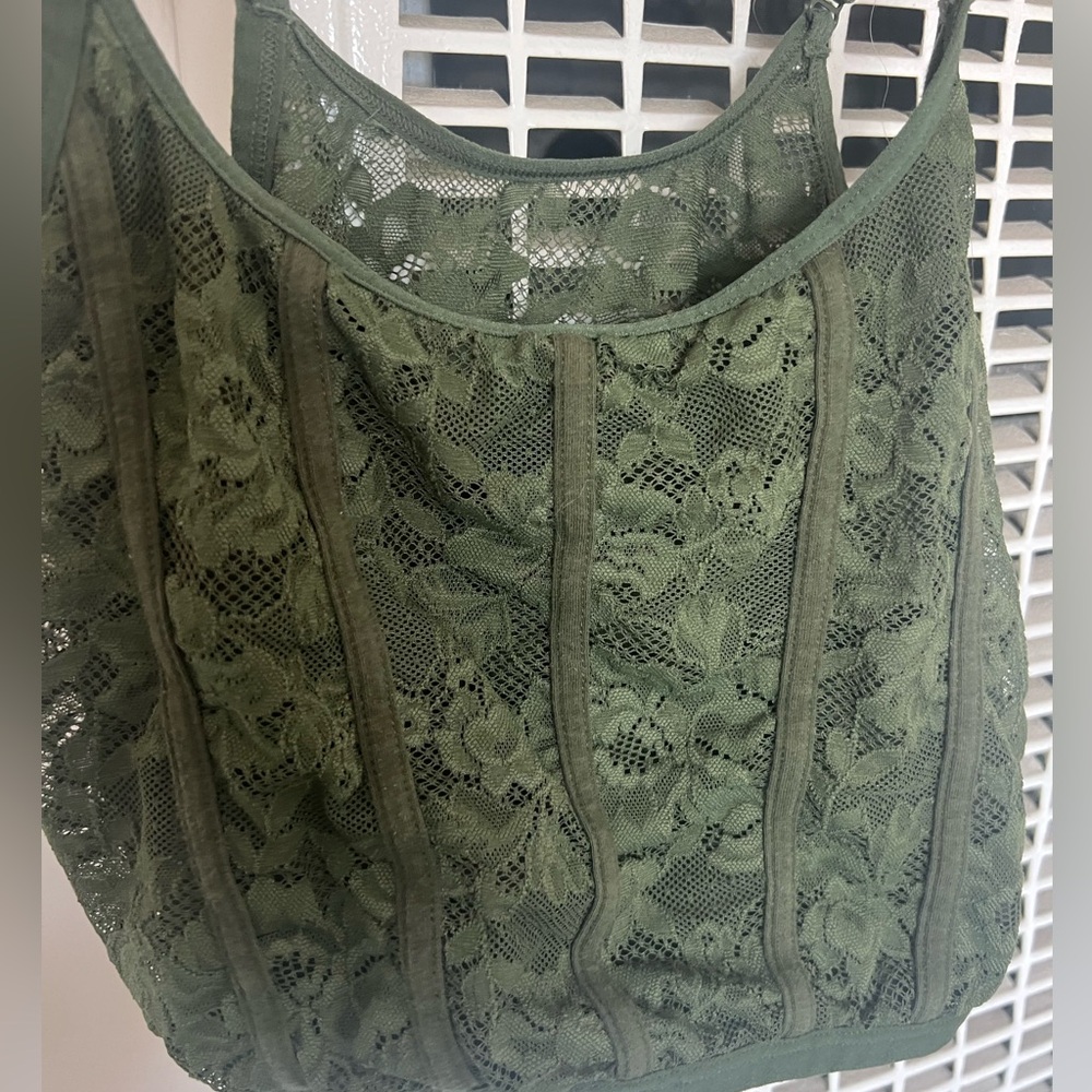 Green Lace Going out top/Corset
